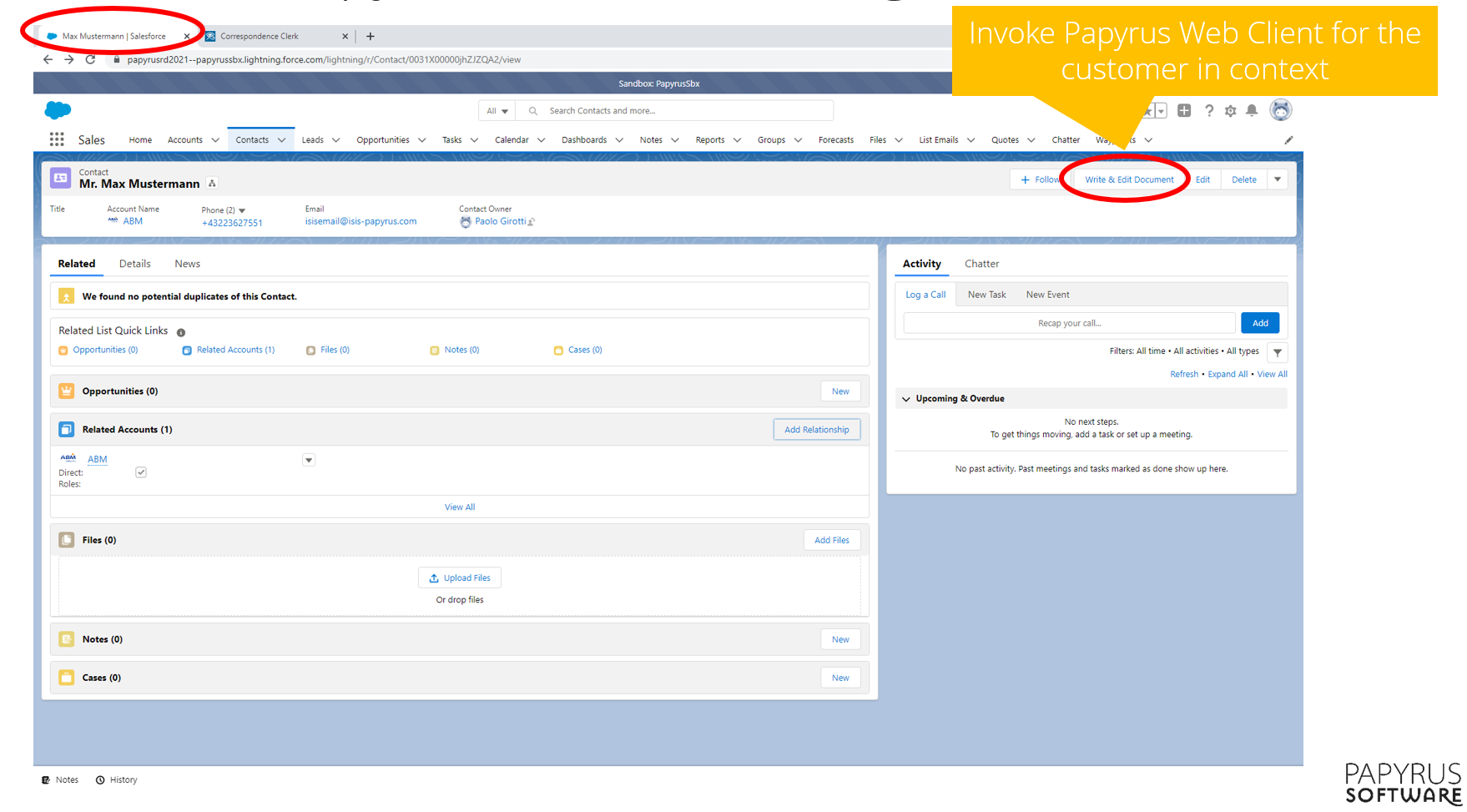 Papyrus integration with Salesforce