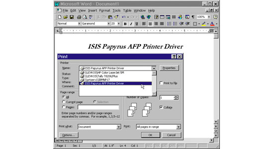 Papyrus AFP PrinterDriver
