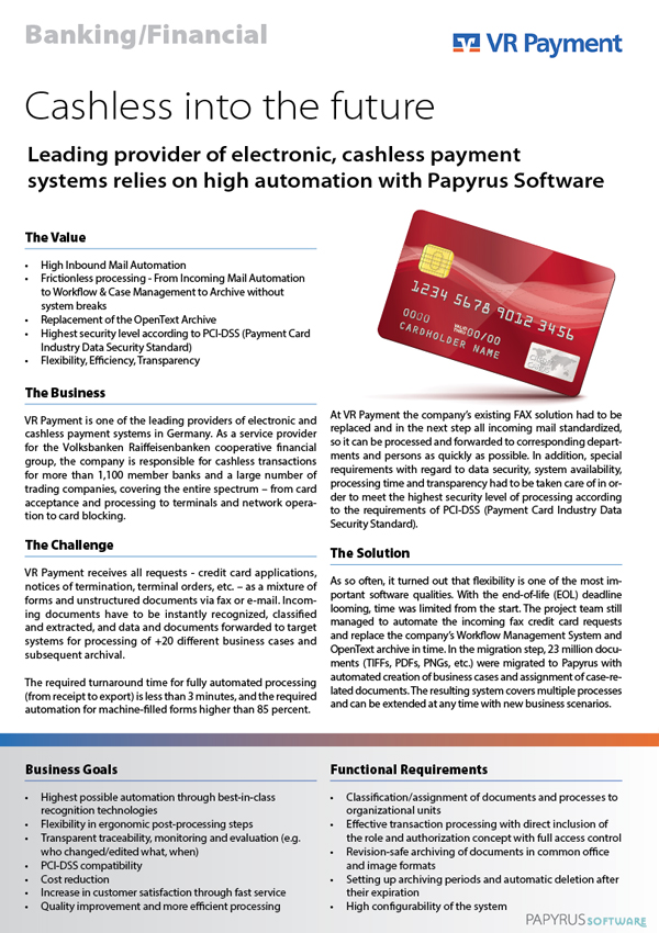 Papyrus Software VR Payment